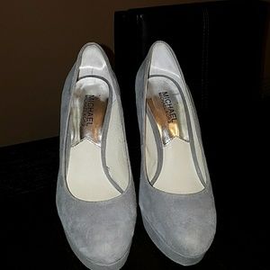 grey suede pumps